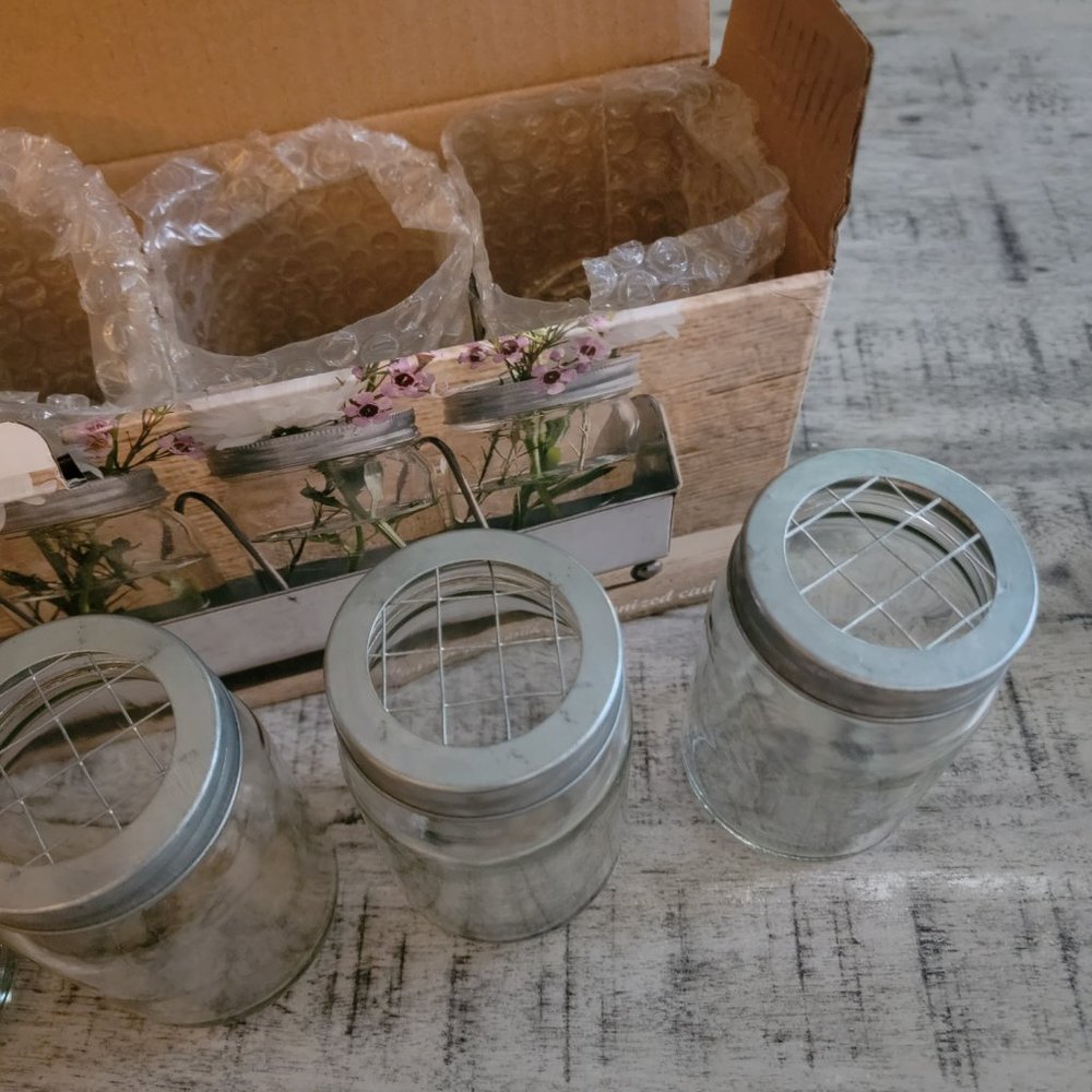 Mason Jars with Galvanized Caddy - Picture 10 of 14